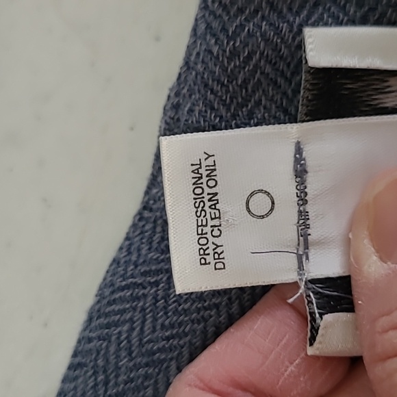 Oscar de la Renta Greyish Blue Herringbone pattern Wide-leg Trousers size 16 - Picture 5 of 11